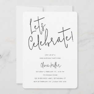 Convite Vamos Celebrar Celebração de Aniversário Minimalis