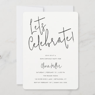Convite Vamos Celebrar Celebração de Aniversário Minimalis