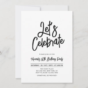 Convite Vamos Celebrar   Festa de Aniversário de 60 anos C