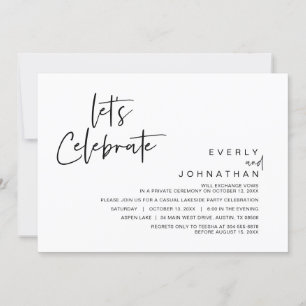 Convite Vamos Celebrar, Festa de Casamento Intimo