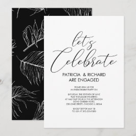 Convite Vamos Celebrar Festa de Noivado Simples e Elegante