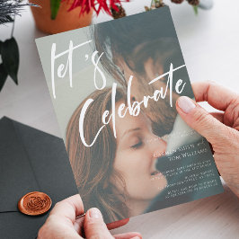 Convite Vamos Celebrar Fotografia Casamento Calligraphy