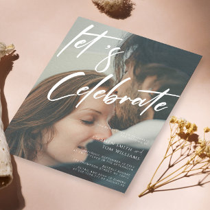 Convite Vamos Celebrar Fotografia Casamento Calligraphy