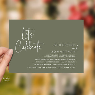 Convite Vamos Celebrar, Jantar de Casamento Intimo