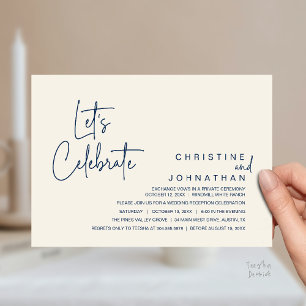 Convite Vamos Celebrar, Jantar de Casamento Intimo
