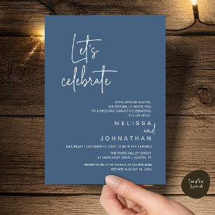 Convite Vamos Celebrar, Jantar de Festa de Casamento Intim