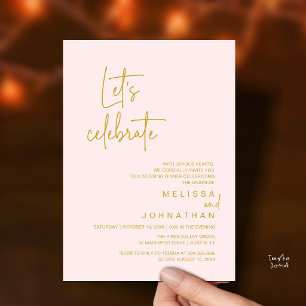 Convite Vamos Celebrar, Jantar de Festa de Casamento Intim