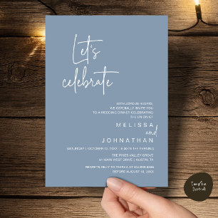 Convite Vamos Celebrar, Jantar de Festa de Casamento Intim