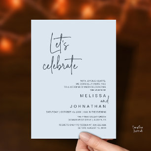 Convite Vamos Celebrar, Jantar de Festa de Casamento Intim