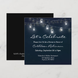 Convite Vamos Celebrar Luzes de Jarro de Mason para Jantar