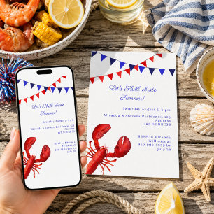 Convite Vamos celebrar o verão festa costeira