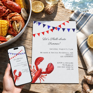 Convite Vamos celebrar o verão festa costeira
