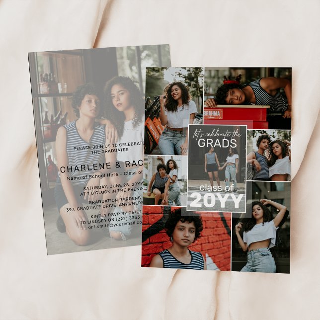 Convite Vamos Celebrar os Formandos! Colagem de Fotos Grad (Criador carregado)