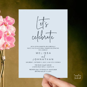 Convite Vamos Celebrar, Recepção de Casamento Intimo