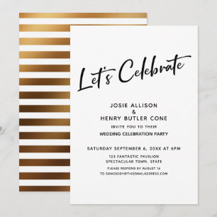 Convite Vamos Celebrar Recepção de Casamento + Listra Dour