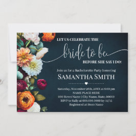 Convite Vamos comemorar noiva a ser Chá Marinho de vinho C