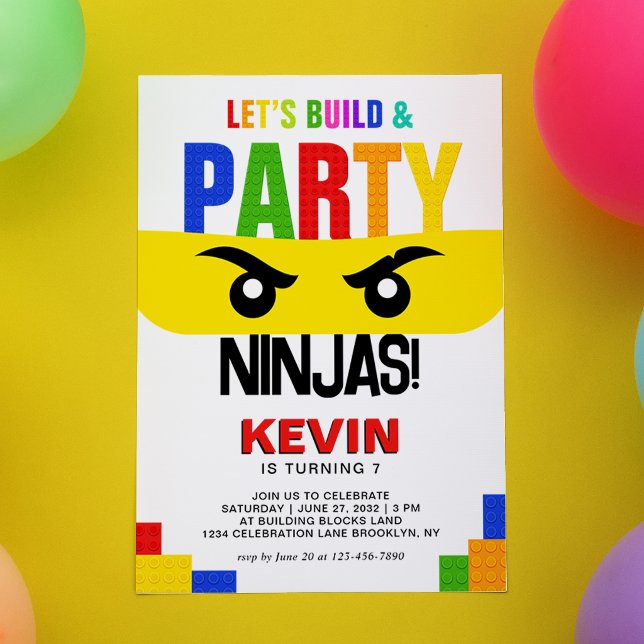 Convite Vamos Construir & Festa de Blocos de Construção Ni (Criador carregado)