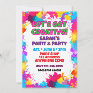 Convite Vamos Criar um Aniversário Colorido e Criativo