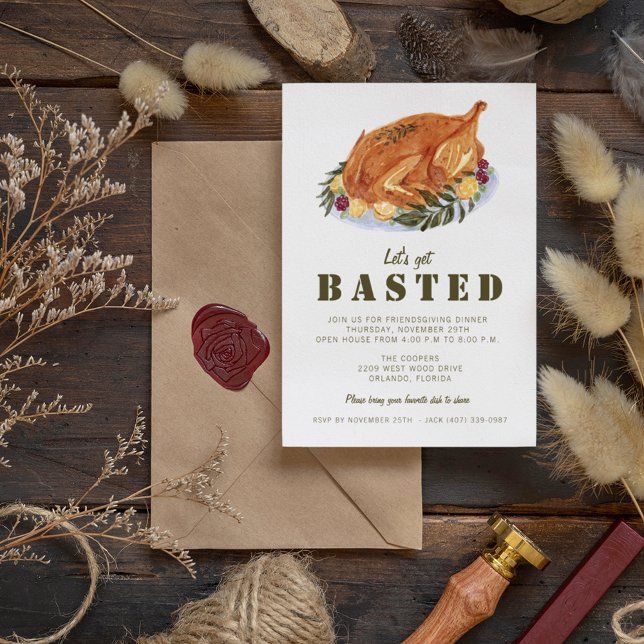 Convite Vamos de Ação de Amizade Obter Janto de Ação de Gr (Criador carregado)