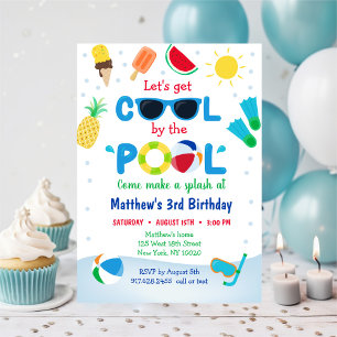 Convite Vamos De Festa De Piscinas De Meninos Tem Anivers