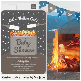 Convite Vamos derreter o Chá de fraldas do Marshmallow Cam