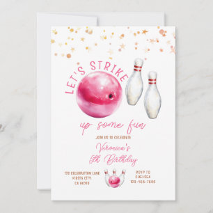 Convite Vamos Derrubar a Garota 5º Aniversário de Bowling