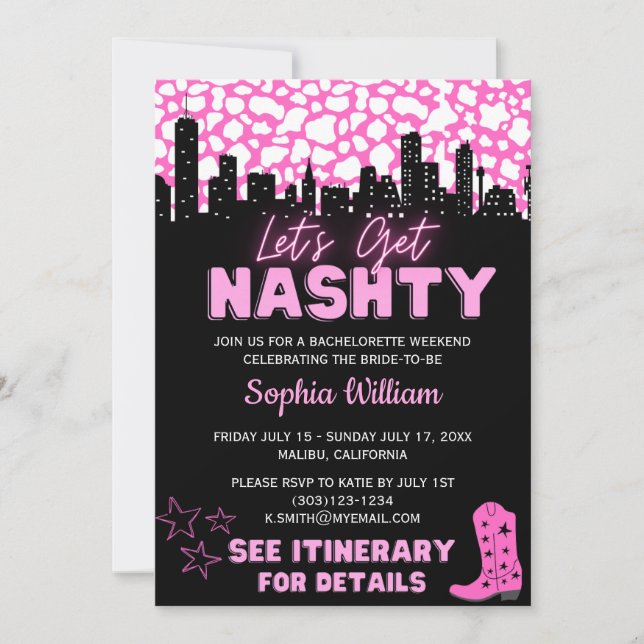 Convite Vamos do Deserto de Cowgirl do Espaço Pega Bach Na (Frente)