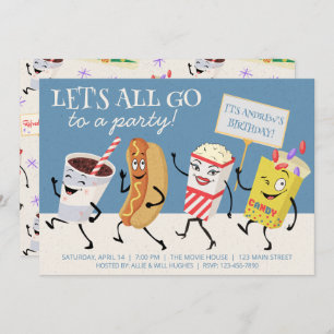 Convite Vamos do Teatro Retro - Todos vão a uma festa