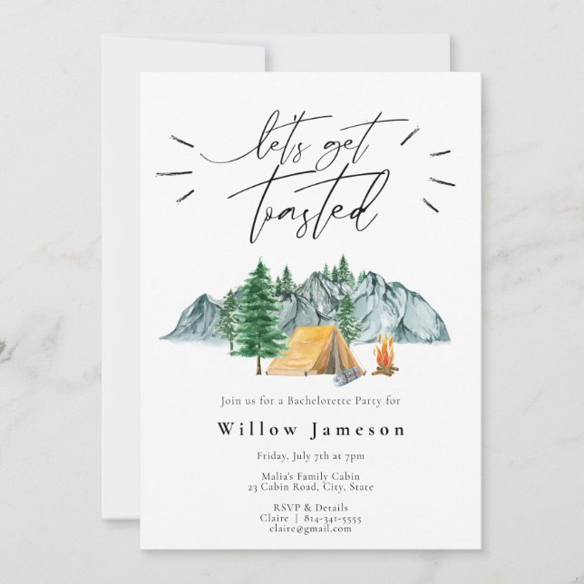 Convite Vamos é tostado em acampamento de solteira (Frente)