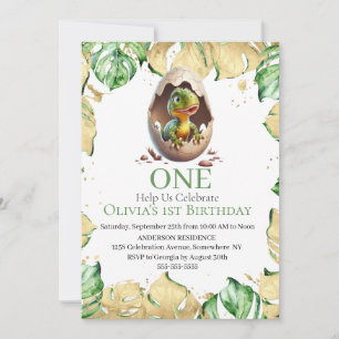 Convite Vamos entrar em um partido Dino T Rex