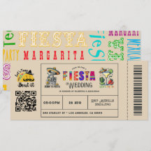 "Vamos falar de Tacos" Bilhete de Casamento Fiesta