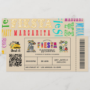 Convite "Vamos falar de Tacos" Bilhete de Casamento Fiesta