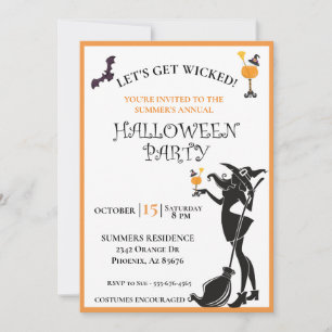 Convite Vamos Fazer a Festa de Halloween da Bruxa Malvada