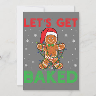 Convite Vamos Fazer Biscoitos de Natal de Gengibre Assados