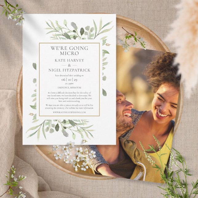 Convite Vamos Fazer um Casamento Micro Reduzido em Foto (Criador carregado)