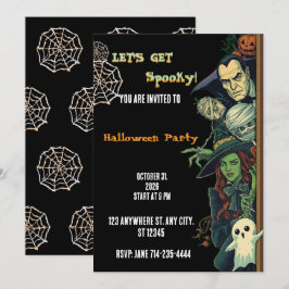 Convite Vamos Fazer uma Festa Assustadora de Halloween