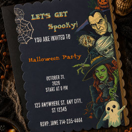 Convite Vamos Fazer uma Festa Assustadora de Halloween