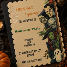 Convite Vamos Fazer uma Festa Assustadora de Halloween
