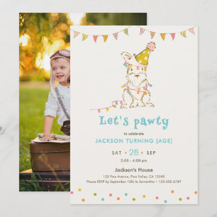 Convite Vamos Fazer uma Festa Canina Foto Personalizada de