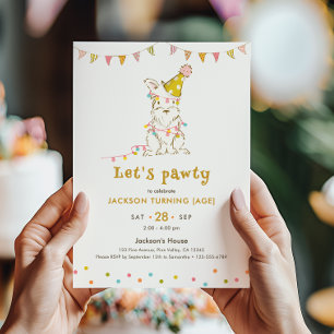 Convite Vamos Fazer uma Festa Canina Tema Cachorro Idade E
