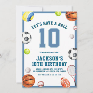 Convite Vamos Fazer uma Festa de Aniversário de 10 Anos Es