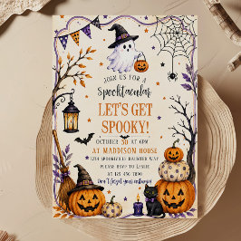 Convite Vamos Fazer uma Festa de Aniversário de Halloween