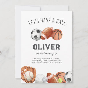 Convite Vamos Fazer Uma Festa de Aniversário Esportiva