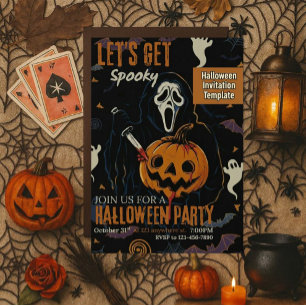 Convite Vamos Fazer uma Festa de Halloween Assustadora