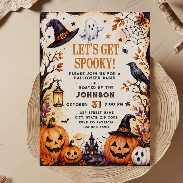 Convite Vamos Fazer Uma Festa de Halloween Assustadora (Criador carregado)
