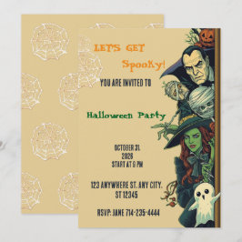 Convite Vamos Fazer uma Festa de Halloween Assustadora