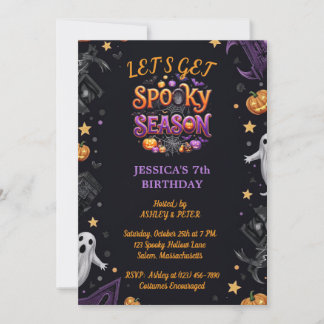 Convite Vamos Fazer uma Festa de Halloween Assustadora Con