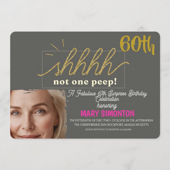 Convite Vamos Fazer uma Festa! Uma Celebração Surpresa de  (Frente)