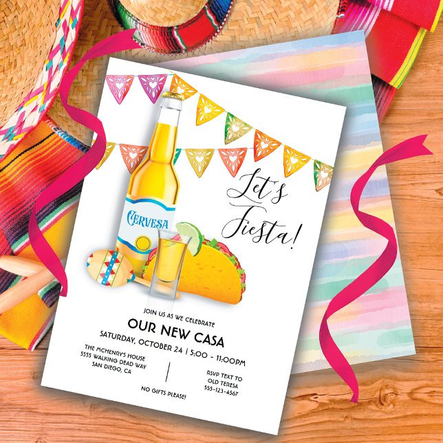 Convite Vamos Festa Cerveja tequila taco Nova Casa (Criador carregado)