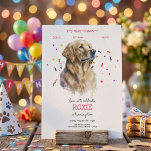Convite Vamos, festa de aniversário de cão